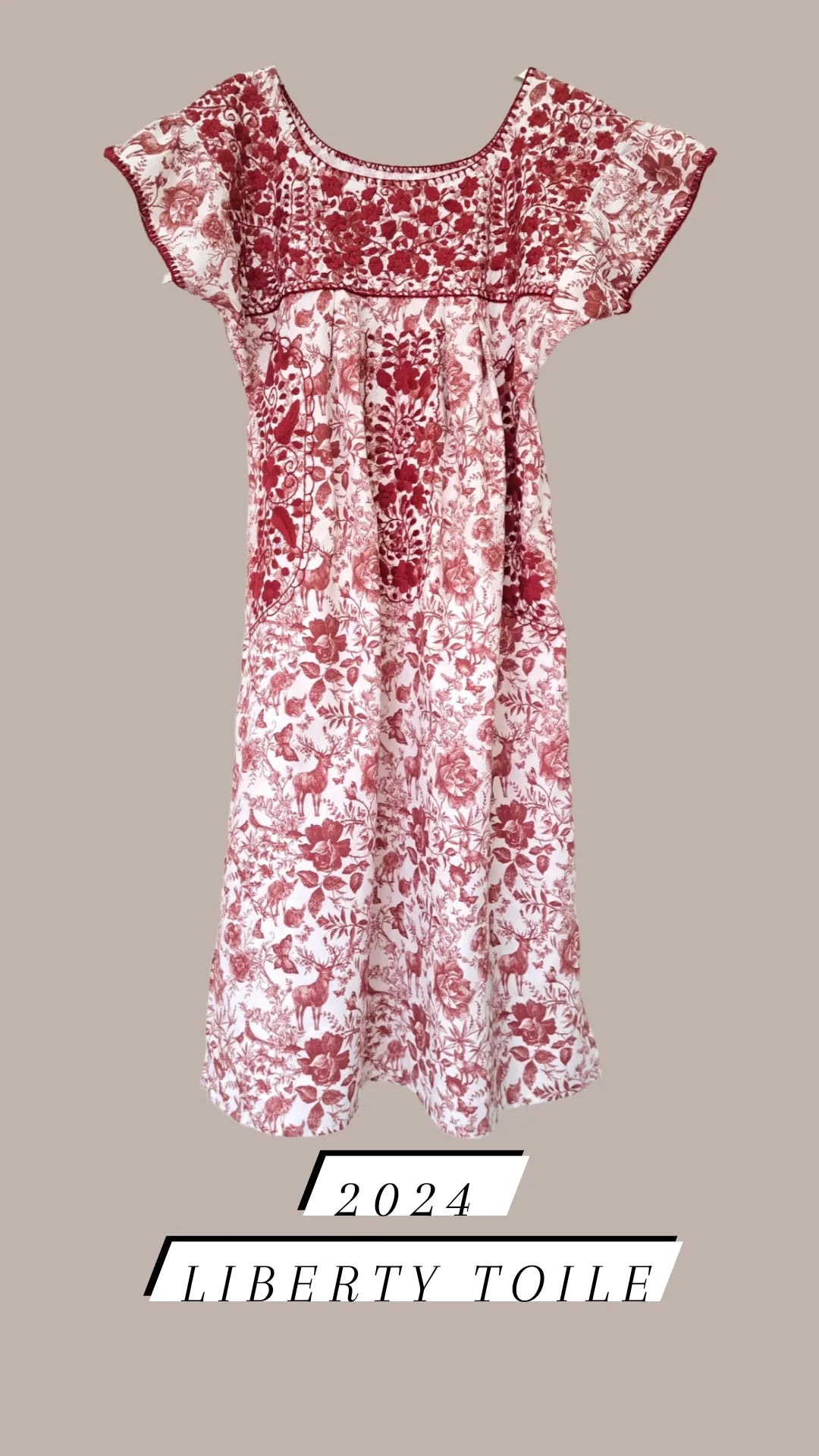 Vestidos bordados liberty cortos