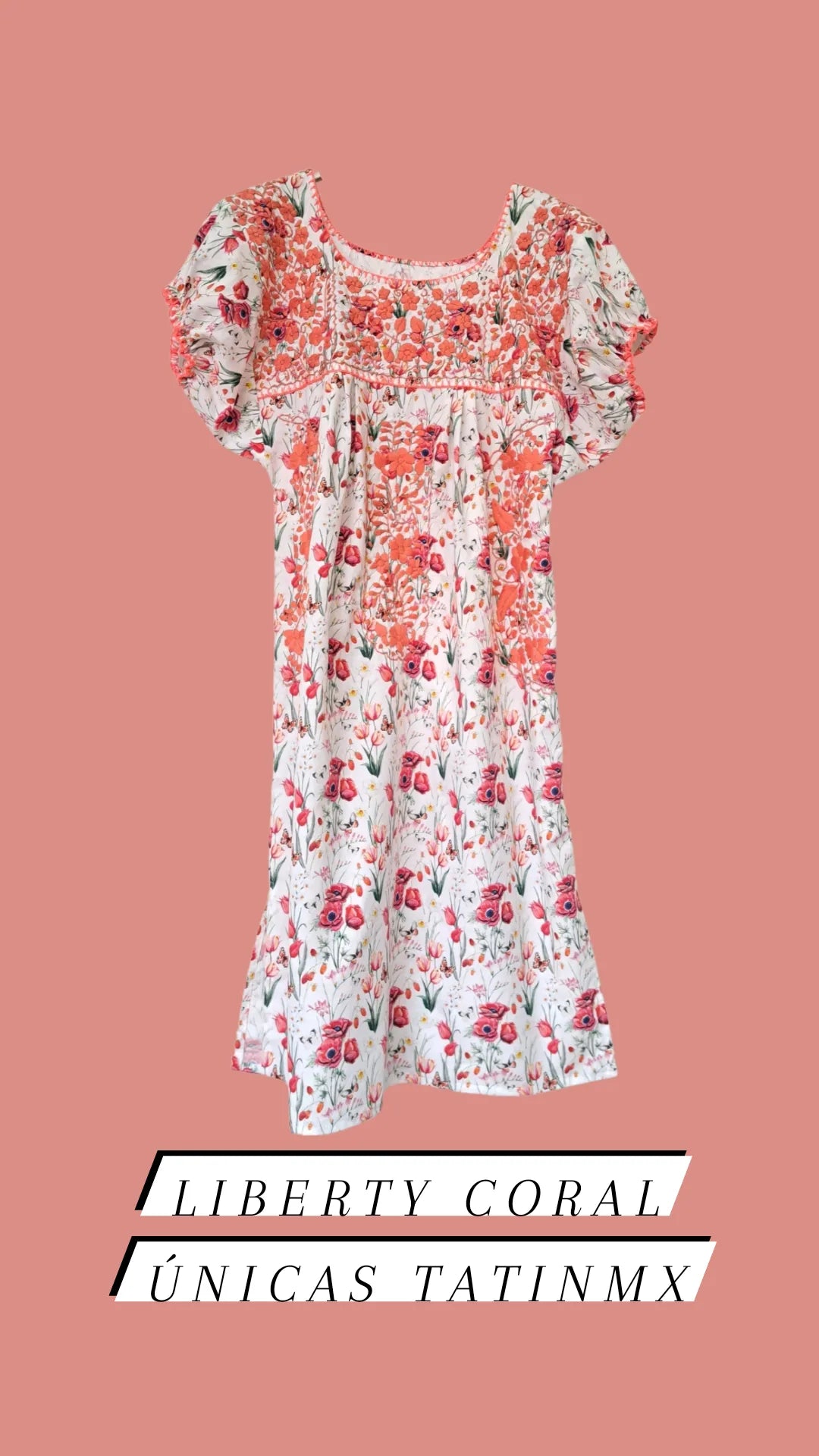 Vestidos bordados liberty cortos